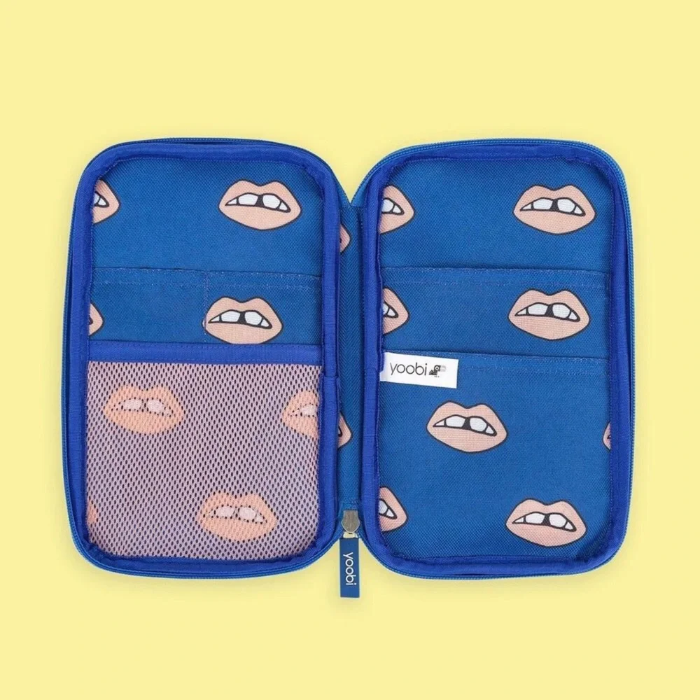 Yoobi Pencil Organizer- Navy Peach Lips